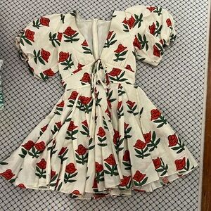 Rhode 00 red floral print mini